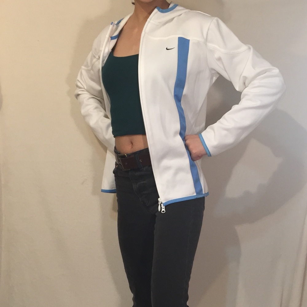 Nike White and Blue Track Jacket